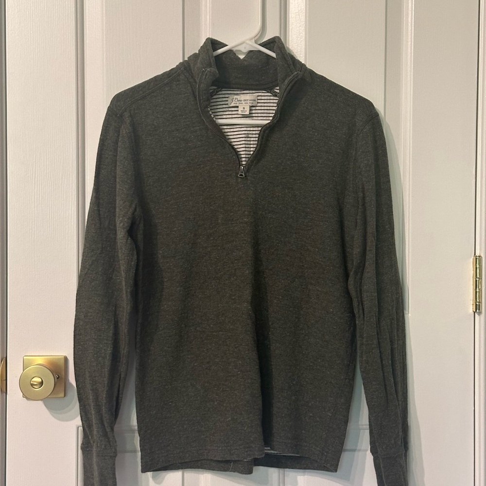 J. Crew Men's Charcoal Zip-Up Sweater